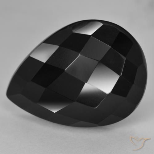 20.38ct Naturale Nero Onice, Forma a pera, Opaco
