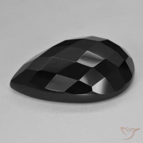 Onice Nero naturale da 20.38 ct, Forma a pera, Opaco