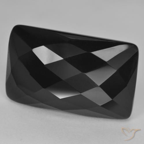 24.81ct Naturale Nero Onice, Cuscino, Opaco