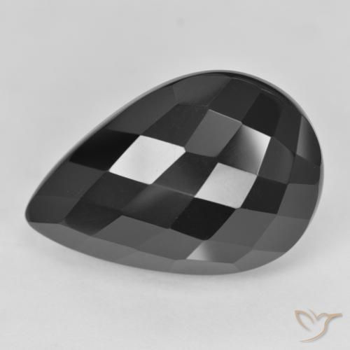 Onice Nero naturale da 19.24 ct, Forma a pera, Opaco
