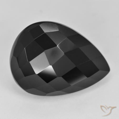 20.01ct Naturale Nero Onice, Forma a pera, Opaco