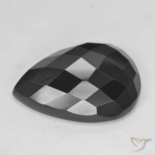 Onice Nero naturale da 20.01 ct, Forma a pera, Opaco