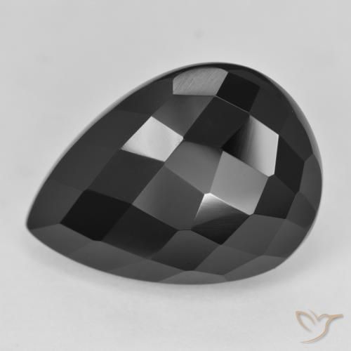 Onice Nero naturale da 20.01 ct, Forma a pera, Opaco