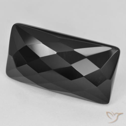 22.75ct Naturale Nero Onice, Taglio a baguette, Opaco