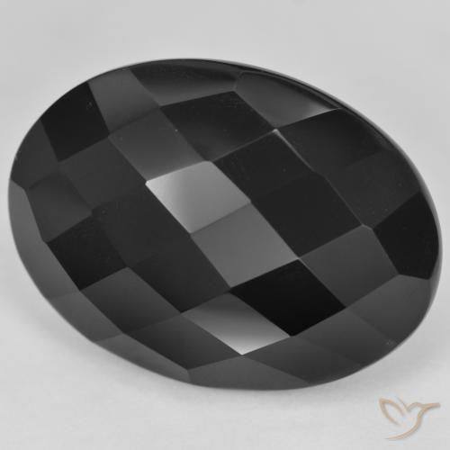 Onice Nero naturale da 28.87 ct, Ovale, Opaco