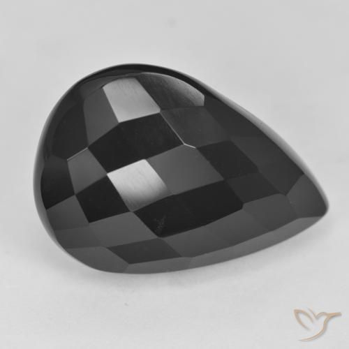 19.71ct Naturale Nero Onice, Forma a pera, Opaco