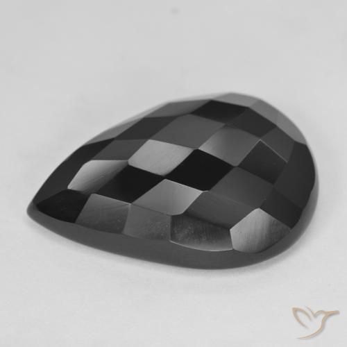 Onice Nero naturale da 19.71 ct, Forma a pera, Opaco