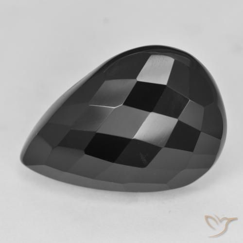 Onice Nero naturale da 19.71 ct, Forma a pera, Opaco