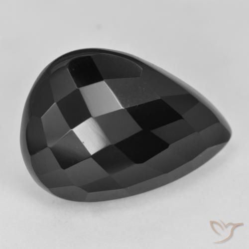 21.26ct Naturale Nero Onice, Forma a pera, Opaco