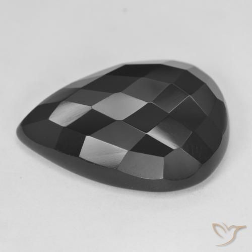 Onice Nero naturale da 21.26 ct, Forma a pera, Opaco