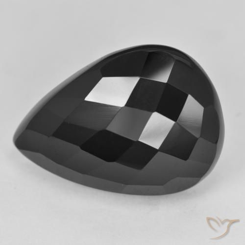 Onice Nero naturale da 21.26 ct, Forma a pera, Opaco