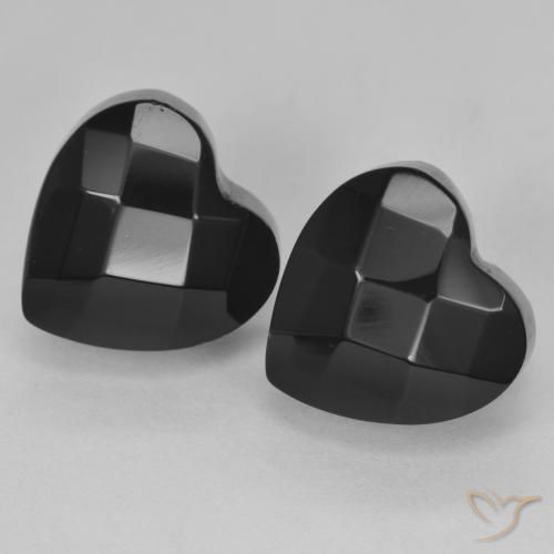 Gemme di Onice Nero naturale da 8.31 ct, Cuore, Opaco