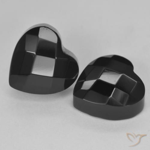 Gemme di Onice Nero naturale da 8.31 ct, Cuore, Opaco