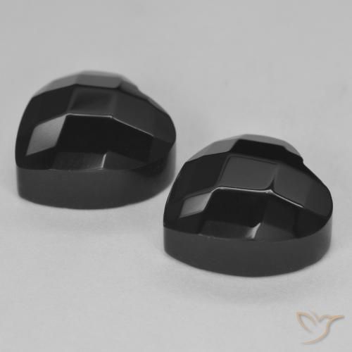 Gemme di Onice Nero naturale da 8.31 ct, Cuore, Opaco