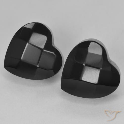 Gemme di Onice Nero naturale da 8.61 ct, Cuore, Opaco