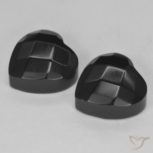 Gemme di Onice Nero naturale da 8.61 ct, Cuore, Opaco