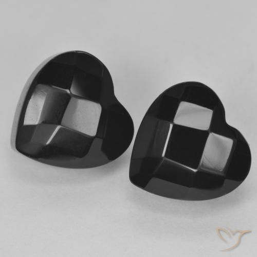 Gemme di Onice Nero naturale da 8.56 ct, Cuore, Opaco