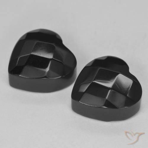 Gemme di Onice Nero naturale da 8.56 ct, Cuore, Opaco