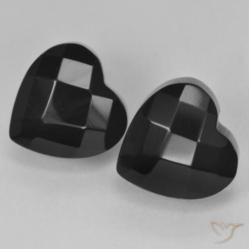 Gemme di Onice Nero naturale da 8.57 ct, Cuore, Opaco