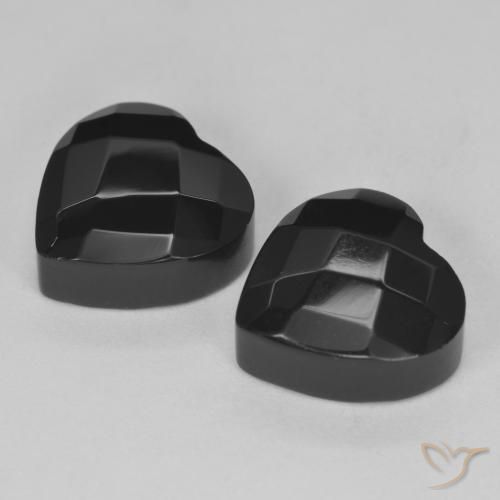 Gemme di Onice Nero naturale da 8.57 ct, Cuore, Opaco