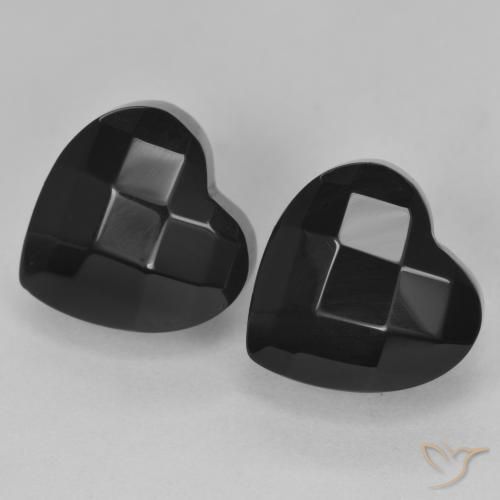 Gemme di Onice Nero naturale da 8.51 ct, Cuore, Opaco