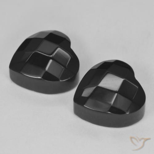 Gemme di Onice Nero naturale da 8.51 ct, Cuore, Opaco