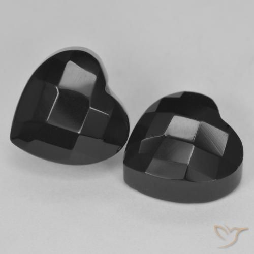 8.77ctw Naturale Nero Onice, Cuore, Opaco, Photo A