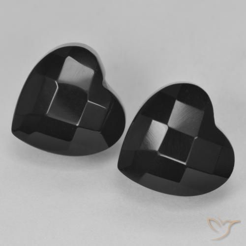Gemme di Onice Nero naturale da 8.77 ct, Cuore, Opaco