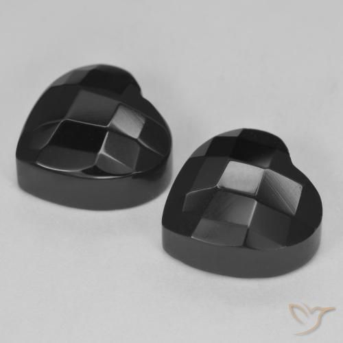 Gemme di Onice Nero naturale da 8.77 ct, Cuore, Opaco