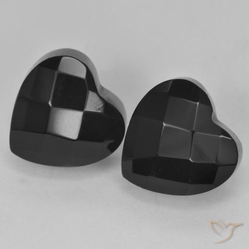 Gemme di Onice Nero naturale da 8.38 ct, Cuore, Opaco