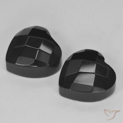 Gemme di Onice Nero naturale da 8.38 ct, Cuore, Opaco
