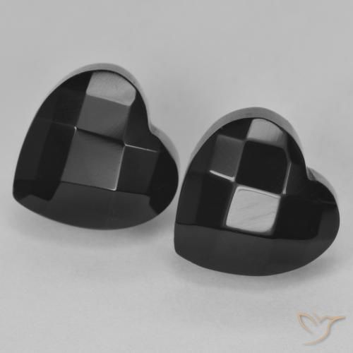Gemme di Onice Nero naturale da 8.50 ct, Cuore, Opaco