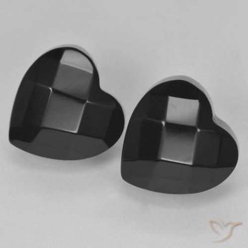 Gemme di Onice Nero naturale da 8.71 ct, Cuore, Opaco