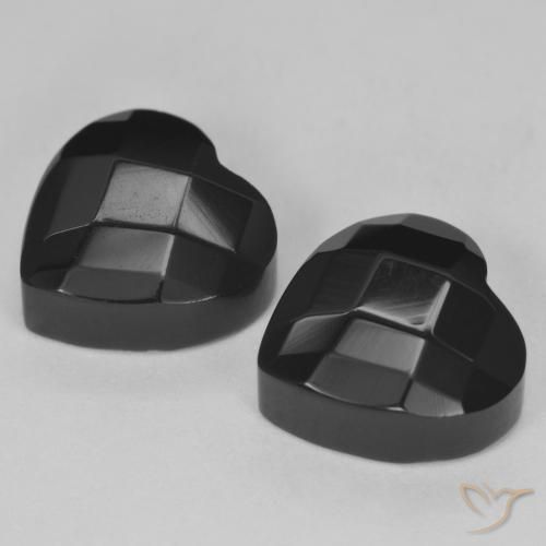 Gemme di Onice Nero naturale da 8.71 ct, Cuore, Opaco