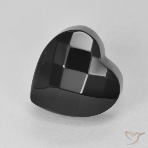 4.46ct Naturale Nero Onice, Cuore, Opaco