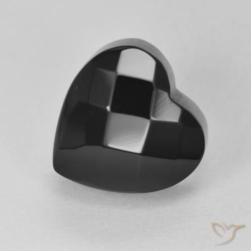 Onice Nero naturale da 4.46 ct, Cuore, Opaco