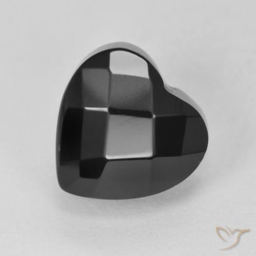 4.22ct Naturale Nero Onice, Cuore, Opaco, Photo A