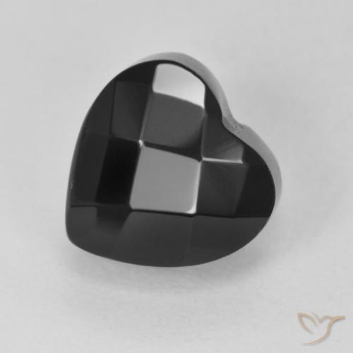 Onice Nero naturale da 4.22 ct, Cuore, Opaco