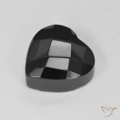 Onice Nero naturale da 4.22 ct, Cuore, Opaco