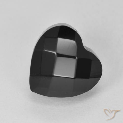 4.20ct Naturale Nero Onice, Cuore, Opaco