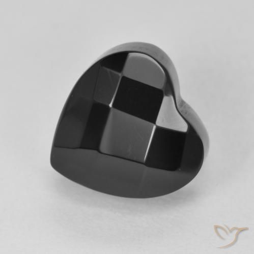 4.33ct Naturale Nero Onice, Cuore, Opaco