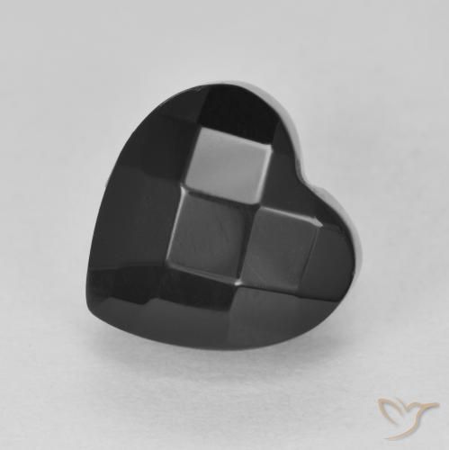 4.31ct Naturale Nero Onice, Cuore, Opaco