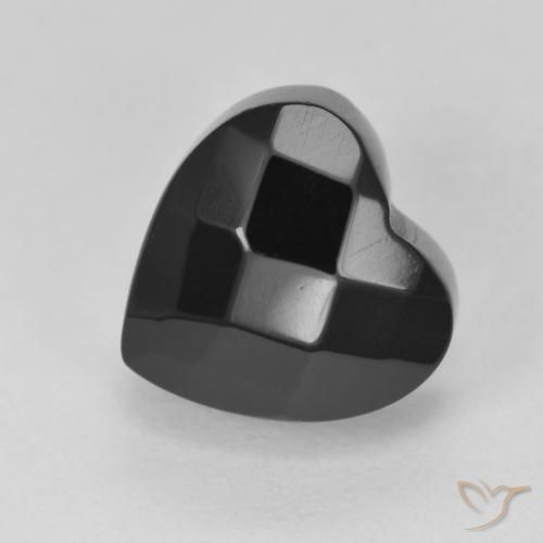 4.36ct Naturale Nero Onice, Cuore, Opaco