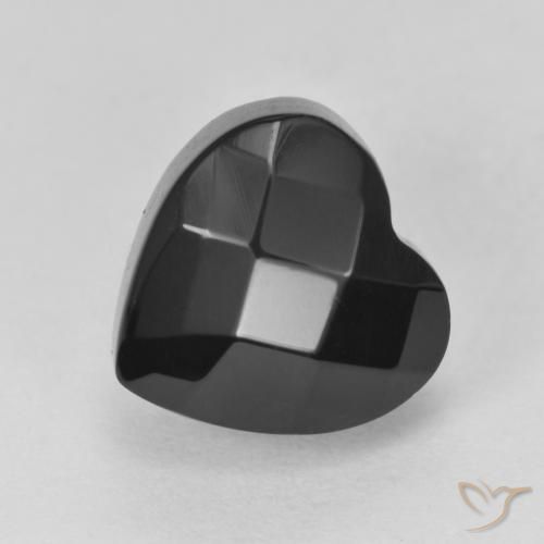4.36ct Naturale Nero Onice, Cuore, Opaco