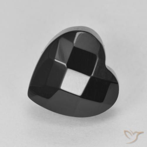 Onice Nero naturale da 4.36 ct, Cuore, Opaco