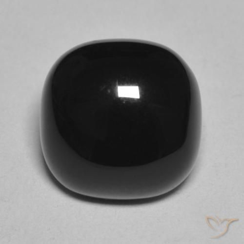 4.94ct Naturale Nero Onice, Cuscino, Opaco