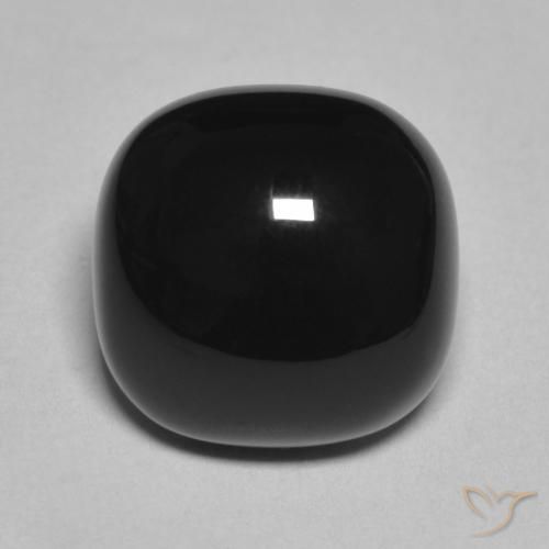 4.85ct Naturale Nero Onice, Cuscino, Opaco
