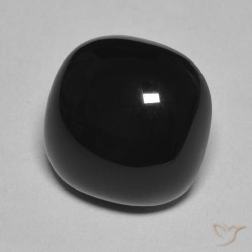 Onice Nero naturale da 4.85 ct, Cuscino, Opaco