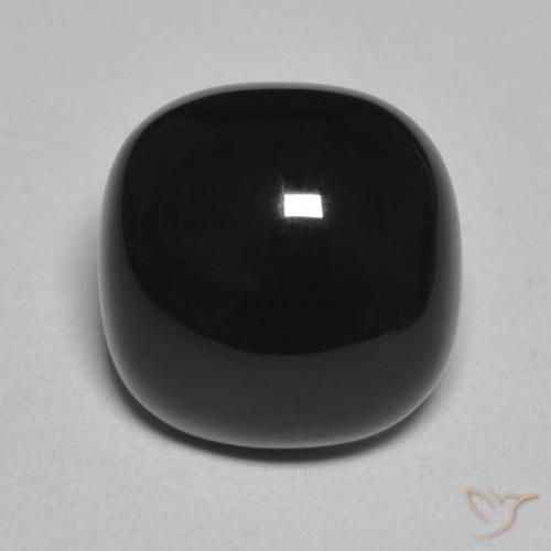 4.74ct Naturale Nero Onice, Cuscino, Opaco