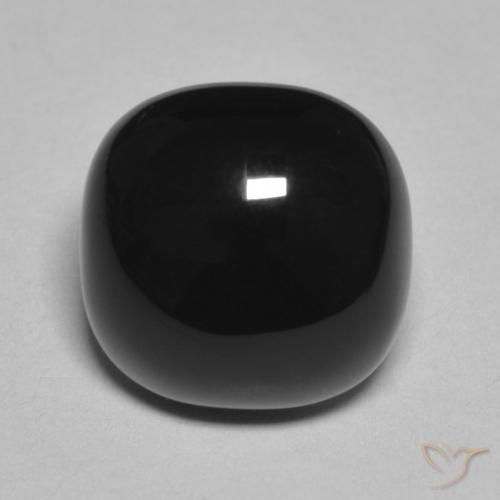 4.76ct Naturale Nero Onice, Cuscino, Opaco